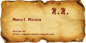 Menzl Minna névjegykártya